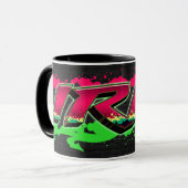 Iris Vorname Name Graffiti red green Tasse Mok (Voorkant links)