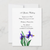 Iris Watercolor Country Garden Invitation au maria (Dos)