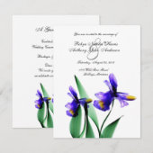 Iris Watercolor Country Garden Invitation au maria (Devant / Derrière)