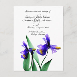 Iris Watercolor Country Garden Invitation au maria