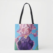 Iris Waterverf Paarse bloem Canvas tas (Voorkant)