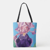 Iris Waterverf Paarse bloem Canvas tas (Achterkant)
