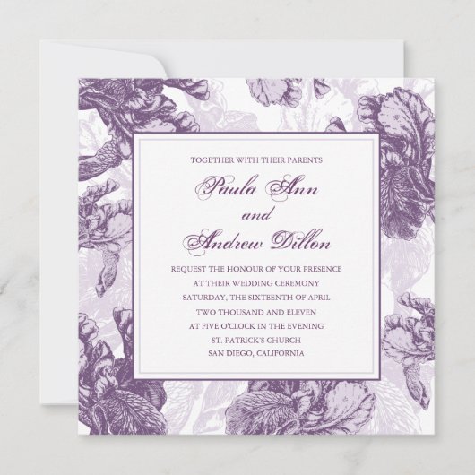 Iris Wedding Invitation Kaart (Voorkant)