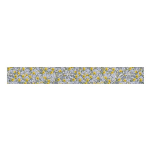 Iris zilveren hoefijzers trouwpatroon grosgrain lint (Voorkant)