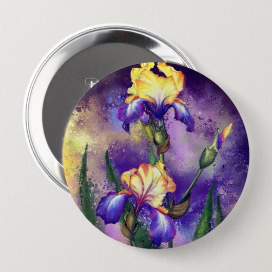 Irisbloem Button (Voorkant /achterkant)