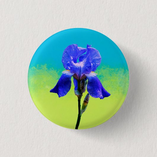 Irisbloem Ronde Button 3,2 Cm (Voorkant)