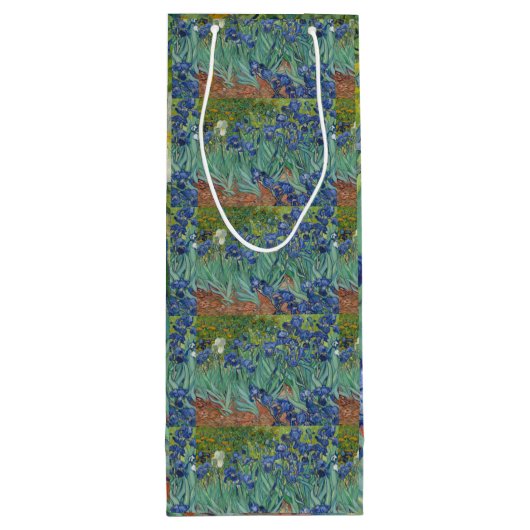 Irise Blue Green Yellow Van Gogh Wijn Cadeautas (Achterkant)