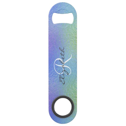 Iriserend  Hologram Stijlvol Monogram Speed Flessenopener (Achterkant)