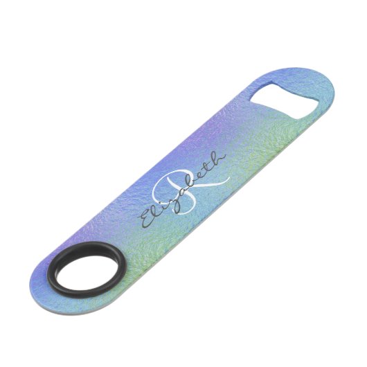Iriserend  Hologram Stijlvol Monogram Speed Flessenopener (Achterkant Gekanteld)