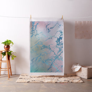 iriserend marmer   Trendy Faux Holo Blauw Roze Stof