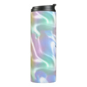 Iriserend ontwerp, zwarte scriptnaam thermosbeker (Gedraaid links)