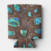 Iriserende Australische zwarte opal edelstenen in  Blikjeskoeler (Achterkant)