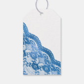 Iriserende Blauwe Rozen en Kant Cadeaulabel (Achterkant)