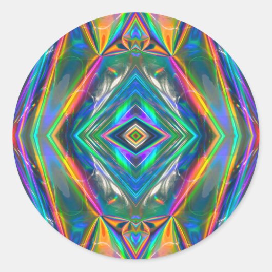 Iriserende Chrome-Sticker Ronde Sticker (Voorkant)