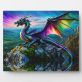 Iriserende draak bewaakt zijn land fotoplaat (Voorkant)