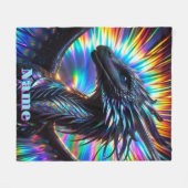 Iriserende draak met levendige achtergrond fleece deken (Voorkant (Horizontaal))