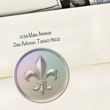 Iriserende Fleur de Lis Enveloppe Zegel Gebosseerd