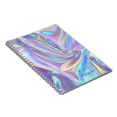 Iriserende glanzende metaalstoffendatum, scriptnaa notitieboek (Rechterzijde)