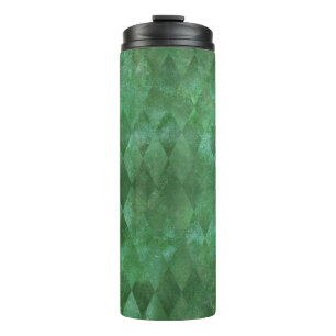 Iriserende groen vintage harlekijnpatroon thermosbeker