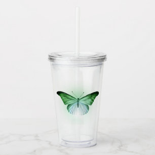 Iriserende Groene Vlinder Acryl Drinkbeker