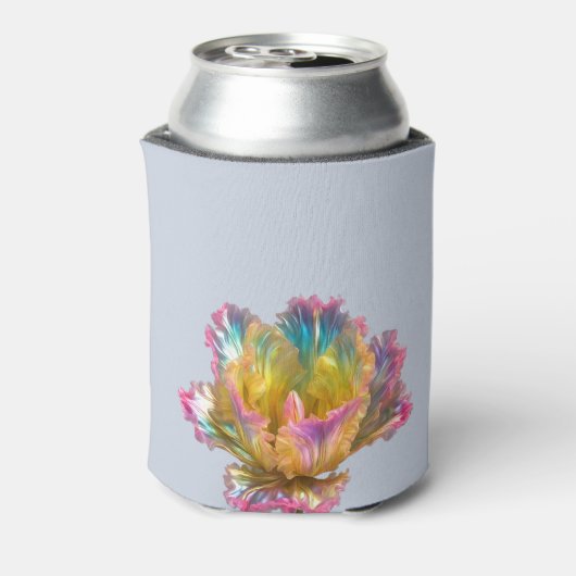 Iriserende holografische gescheurde tulp blikjeskoeler (Blikje Achterkant)