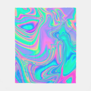 Iriserende Holografische: Neon gemarmerde textuur Fleece Deken