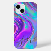 Iriserende Holografische Opal Rainbow Swirl Monogr Case-Mate iPhone Case (Achterkant)