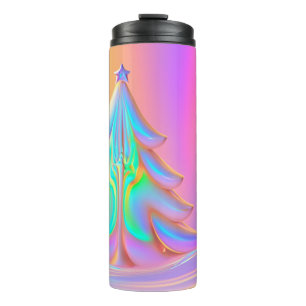 iriserende kerstboom thermosbeker