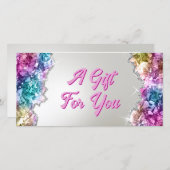 Iriserende kristallen cadeaubon (Voorkant / Achterkant)