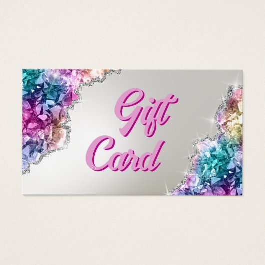 Iriserende kristallen cadeaubon visitekaartje (Voorkant)