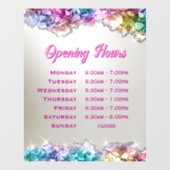 Iriserende kristallen Openingstijden Venster Cling Raamsticker (Vel)