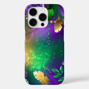Iriserende mardi gras achtergrond met kralen iPhone 16 pro hoesje