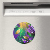 Iriserende mardi gras achtergrond met kralen magneet (Insitu (Vaatwasser))
