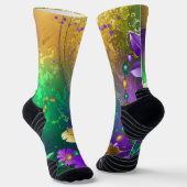 Iriserende mardi gras achtergrond met kralen sokken (Gebogen)