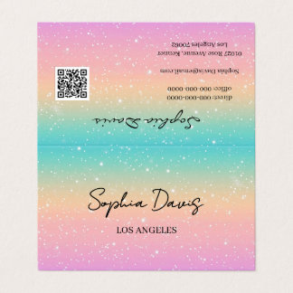 iriserende opal businesscards pastel visitekaartjes