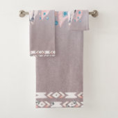 Iriserende Parel Boho Chique Schedel Glam Bloemen  Bad Handdoek (Insitu)