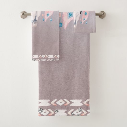 Iriserende Parel Boho Chique Schedel Glam Bloemen Bad Handdoek (Insitu)