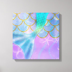 Iriserende Parel Glans Schittering Zeemeerminnenst Canvas Afdruk
