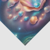 Iriserende parel in een Shell Decoupage Tissue Tissuepapier (Detail)
