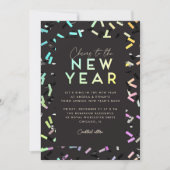 Iriserende regenboog Confetti oudejaarsavond feest Kaart (Voorkant)