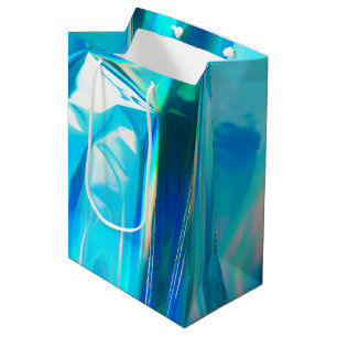 iriserende regenboog metallic pastel aqua medium cadeauzakje