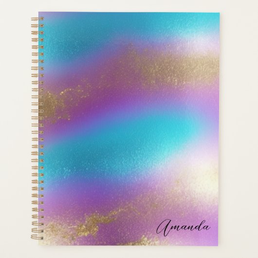 Iriserende regenboogglam planner (Voorkant)