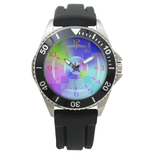 Iriserende regenbooggradiënt horloge (Voorkant)