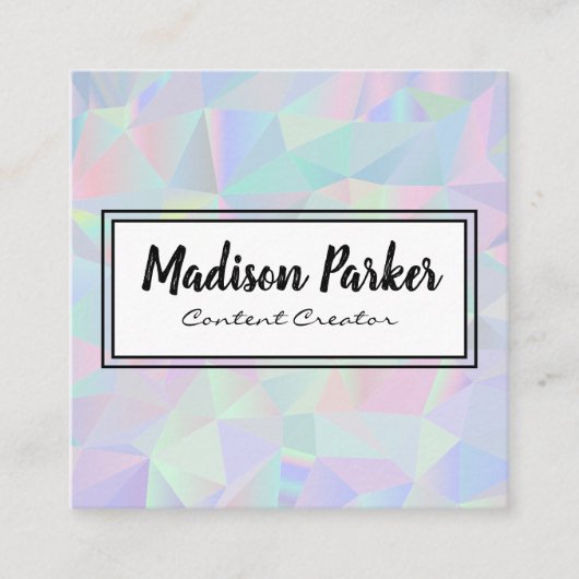 iriserende retro-achtergrond vierkante visitekaartje (Voorkant)