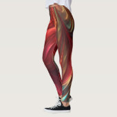 iriserende rode Abstracte werveling Leggings (Links)