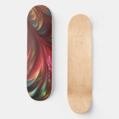 iriserende rode Abstracte werveling Skateboard (Voorkant)