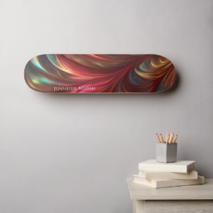 iriserende rode Abstracte werveling Skateboard
