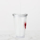 Iriserende rode vlinder acryl drinkbeker (Rechts)