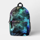 Iriserende rook op zwart bedrukte rugzak (Voorkant)