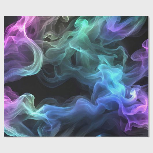 Iriserende rook op zwart cadeaupapier (Vlak)